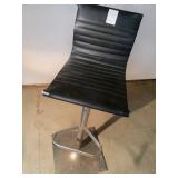 Master Adjustable Barstool W Faux Leather Seat & Chrome Base