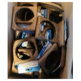 Vintage Solid Oak Bathroom Towel Holders ,Clear Donner Lucite Towel Rings & More (1)