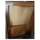 Wood Dresser Mirror Frame & 4 Tier Metal Shelving Unit W:Wood Grain Sides