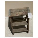 Rustic Wooden Step Ladder Step Stool 