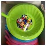 Childrens Sip a Bowl Set Cereal Bowls W:Straws - Disney, Paw Patrol Themed