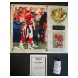Framed Jerry Rice 49ers Signed Photo & Skybox Trading Card W:COA