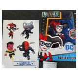 Jada Metals Die Cast Harley Quinn M366, Funco Legion DC Comic Villains Stickers 