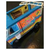 1970s Mattel Blue Barbie Surfer Beach Bus Camper Motor Home Toy