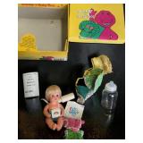 1970s Remco Sweet April Doll Set,  1990s Barney & Baby Bop Shoe Box (NO SHOES)