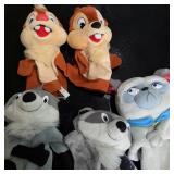 1990s Disney Store Exclusive Plush Puppets - Chip & Dale, Pocahontas Characters