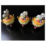 Ceramic Elephant-Themed Canister Set W Fruit Design (Set of 3)