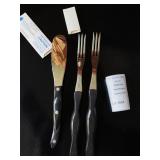 Cutco Brown Swirl Spatula Spreader & Turning Fork Set 