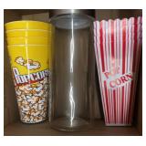 Reusable Movie Popcorn Tubs:Cups, Hula Girl Plastic Tumbler Cups & More