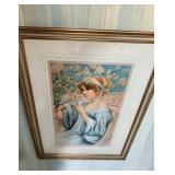 French Art Nouveau Fernand Toussaint Style Framed Art