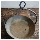 Antique Cast Iron Hearth Skillet Hanging Pan 
