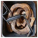 Authentic Cast Iron Horseshoes W Lifting Tool To Remove Shoes