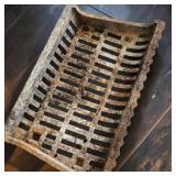 Cast Iron Fireplace Log Holder & Black Metal Fireplace Screen 