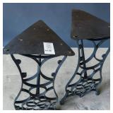 Salvaged Black Cast Iron End Frames From Singer Treadle Sewing Machine Table