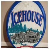 Icehouse Plank Road Brewery Oval Shaped Metal Advertising Sign
