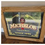 Michelob Premium Beer Mirror Sign In Molded Wood Frame