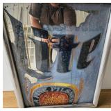 Miller Lite Framed Mirror Bar Sign W Classic Blue Logo 