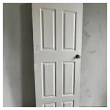 Classic 6-Panel White Interior Wood Door W Door Knob