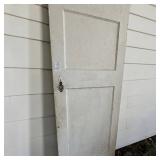 White Antique 2-Panel Wooden Farmhouse Architectural Salvage Door