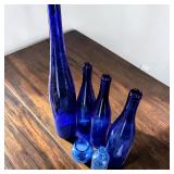 Cobalt Blue Hock-Style Wine Bottles, Floral & Apothecary Bottles