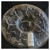 Consolidated Glass Plate Martele Line Dancing Nymphs Nudes Pattern 