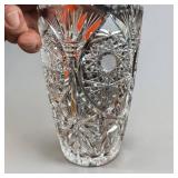 DePlomb 24  Lead Crystal Tulip Taper Candlestick Holders & Matching Vase