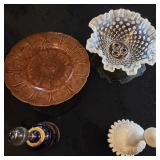 Fenton White Moonstone Opalescent Hobnail Epergne Base Bowl