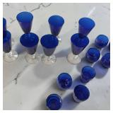 Morgantown Glassware Golf Ball Stemware Goblets in Ritz Blue Cobalt Color