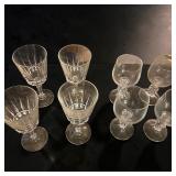 Panel Cut Crystal Fluted Stemware & Hollow Faceted Crystal Knop Wine Glasses
