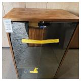 1980s Rolling Stereo Media Cabinet W Glass Front Swing Doors