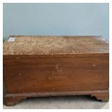 Antique Primitive Wooden Blanket Hope Chest W Bracket Feet