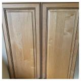 Light Maple Wood Double Door Cabinet W Stepped Edge Framing & Brushed Knobs