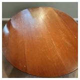 Round Solid Wood Drop Leaf Gate Leg Wooden Dining Table In Warm Honey Finish