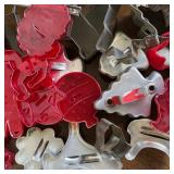 Metal & Red Plastic Cookie Holiday Cutters 