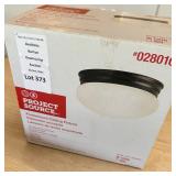Project Source Flush Mount Opal Glass & OIl-Rubbed Bronze Ceiling Fixture