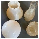 Replacement Shades - White Milk Glass Hobnail, White Glass Globe, Glass Chimneys