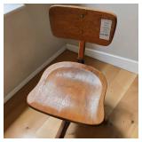 Parker Appliance Co. Wood Banker s Swivel Chair 