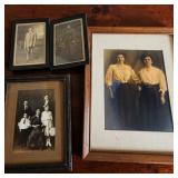 Framed Antique Black & White Portrait Photographs 