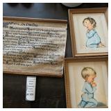 Framed Lithograph Prints A Child s Prayer & Bless Us All by Artist Charlot Byj