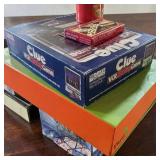 1985 Clue VCR Mystery Game,  Yahtzee To Go,  Mini Travel Dominoes, Partini