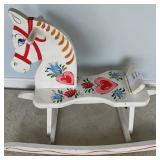 Hand Painted Russian Folk Art Wooden Rocking Horse