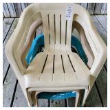 Resin High-Back Stackable Outdoor Chair Lot