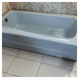 MCM Cast-Iron Alcove Bathtub In Light Blue Enamel Finish