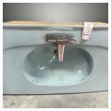 Mid-Century Modern Powder Blue Porcelain Sink