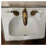 White Porcelain-Enameled Cast Iron Bathroom Sink 