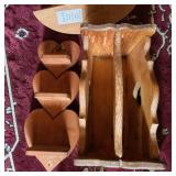 3-Tier Stacked Wooden Heart Wall Shelf, Wood Magazine Rack, Wood Display Sconce