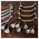 Antique Pewter Finish Cabinet Dresser Pulls W Beaded Trim &
