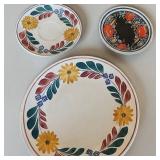 Baker & Co. England Stickware & Lacquerware Folk Art Plates & Cups