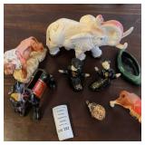 Ceramic Horse, Black Ceramic Donkey & Elephants, Asian Couple Figurines & More