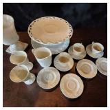 Indiana Glass Co. White Milk Glass Pieces In Harvest Grape Pattern